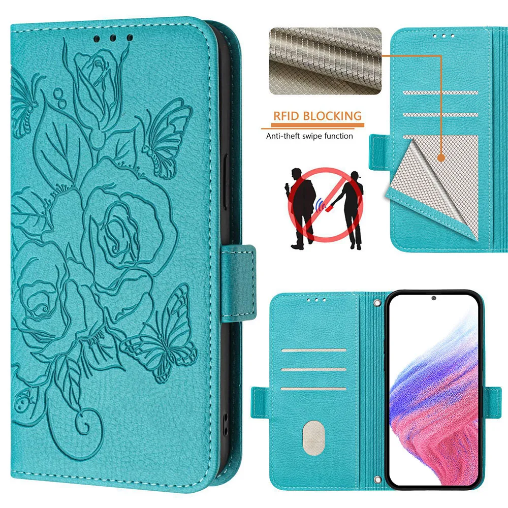 Rose RFID Shielding Wallet Case with Flip Back Cover