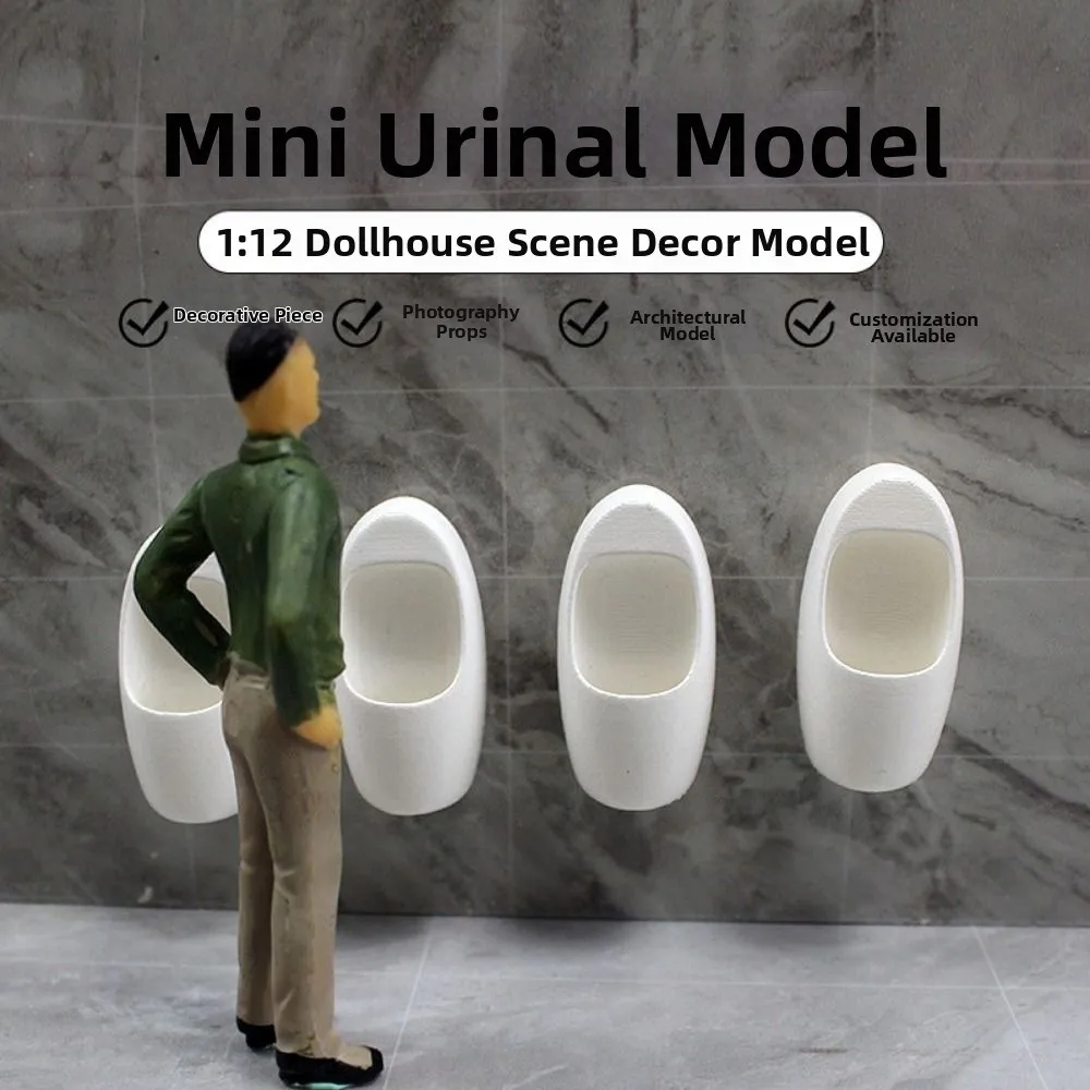 High Quality 1:12 Dollhouse Miniature Urinal White Gift White Toilet Furniture Accessories Mini House Decor