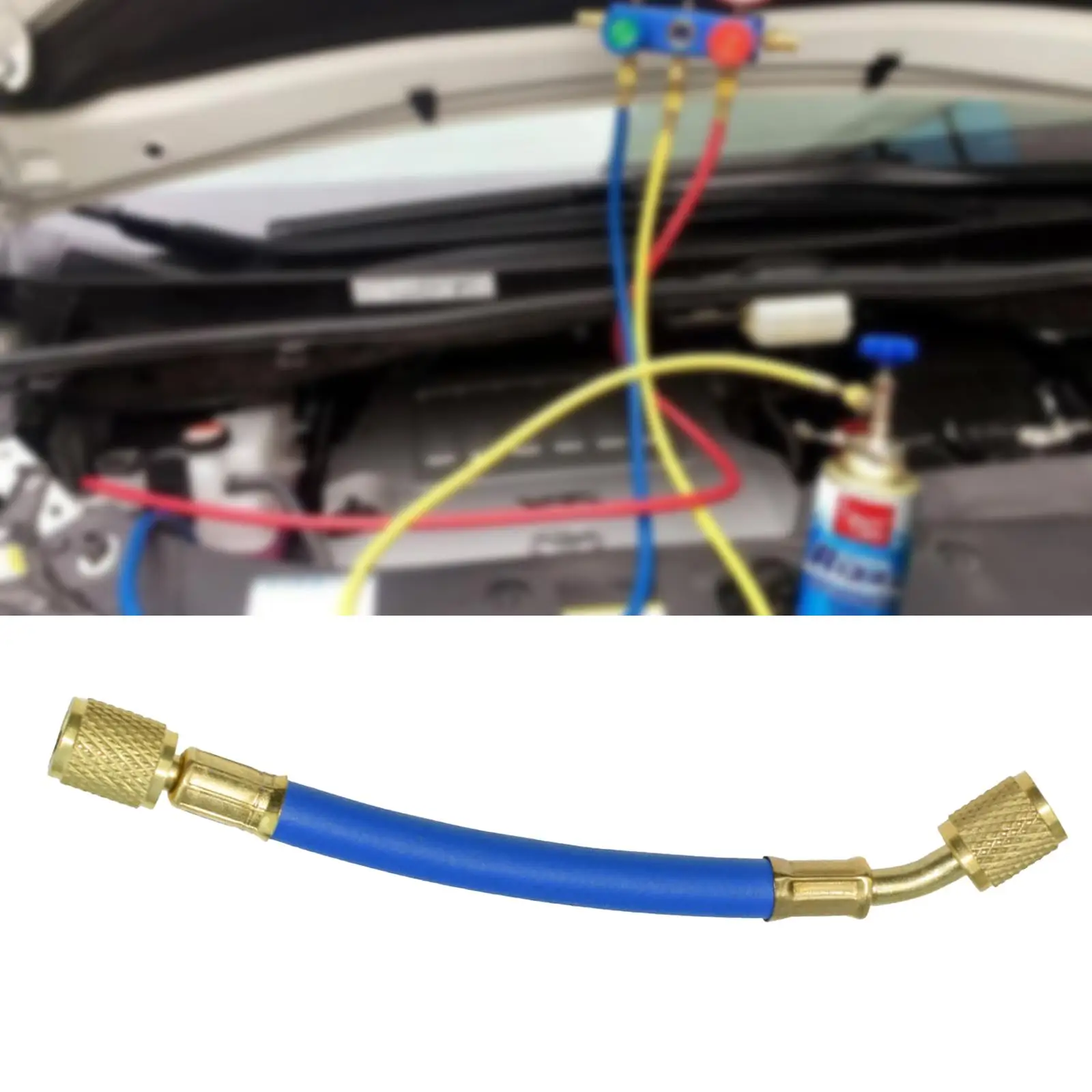 Car Repair Tool Motorcycle Tools Kit Auto Condensation Hoses Coolant Refill Tool 15cm 1/4in SAE Coupler Replace Tool R12 R22 Low Pressure For Motorcycle Car