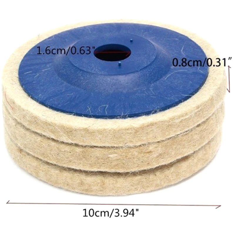 100mm Wool Polishing Wheel Beige Grinding Pads Grinding Angle Grinder Wheel Felt Polisher Disc Stainless Steel Aluminum grinding disc abrasive wheel grinding wheel wool felt polishing pad