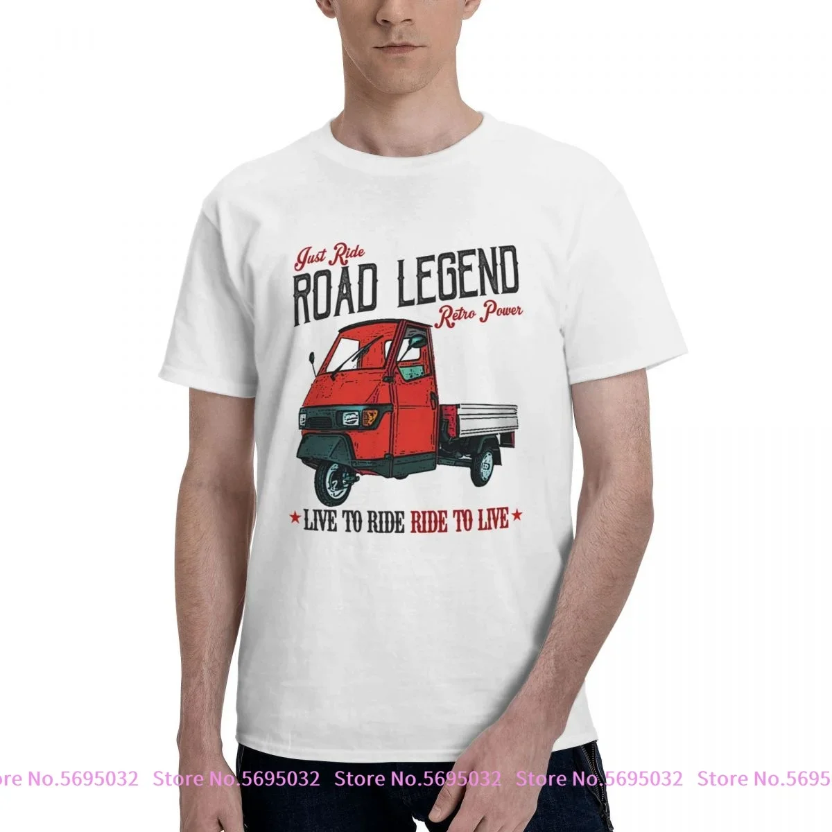 Vtg Ape Piaggio 50 T-Shirt Tee Casual Splicing Shirt Di Alta Qualità