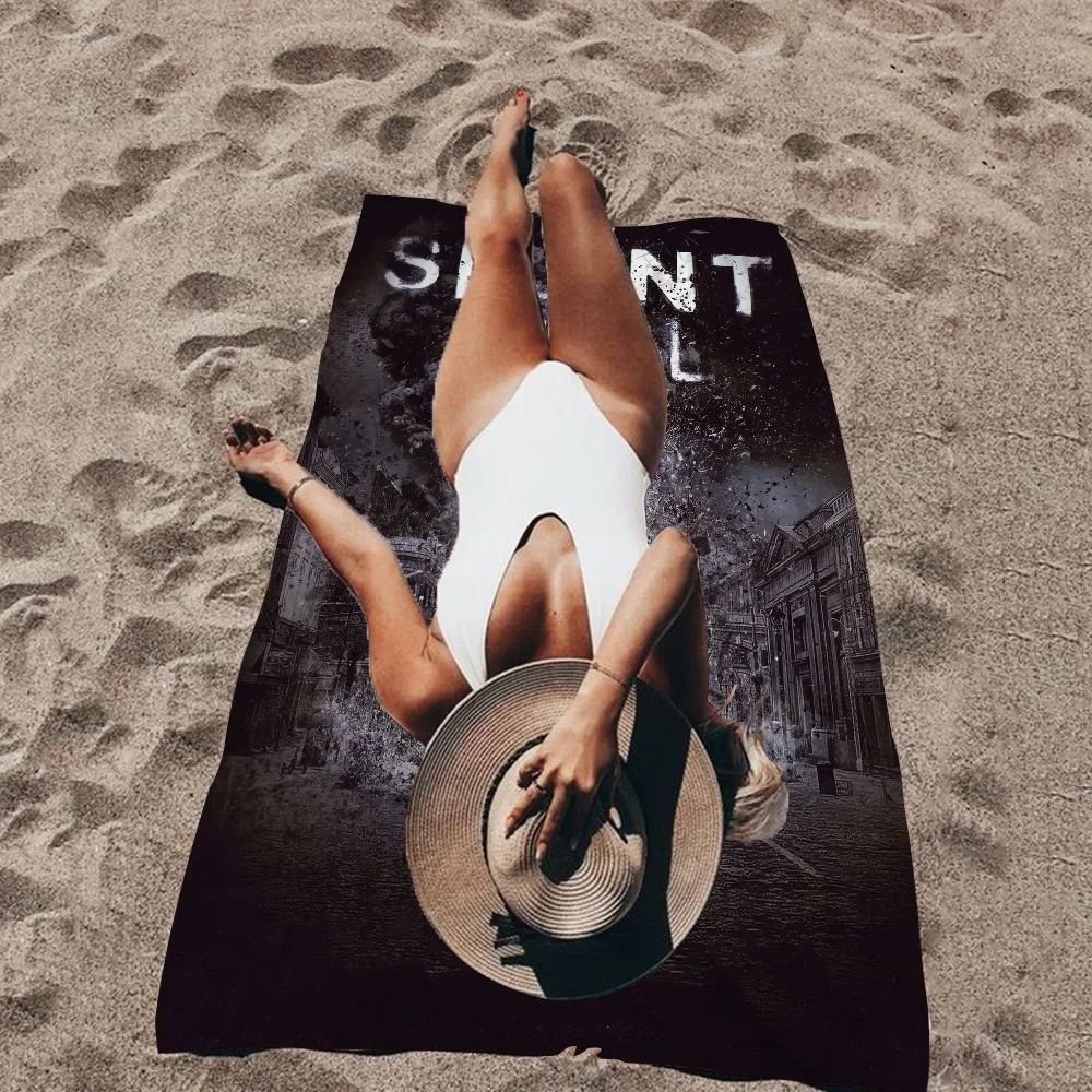 Thrilling Game S-Silent H-Hill Microfiber Blanket Quick Drying Beach Towels Oversized Printing Super Absorbent Pool Towel 3