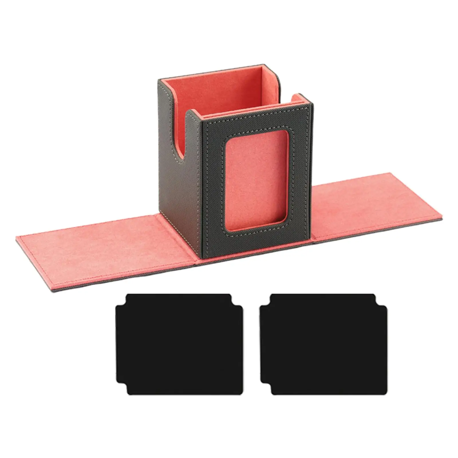 

Trading Card Deck Box with 2 Baffles Protection PU Leather Game Card Storage