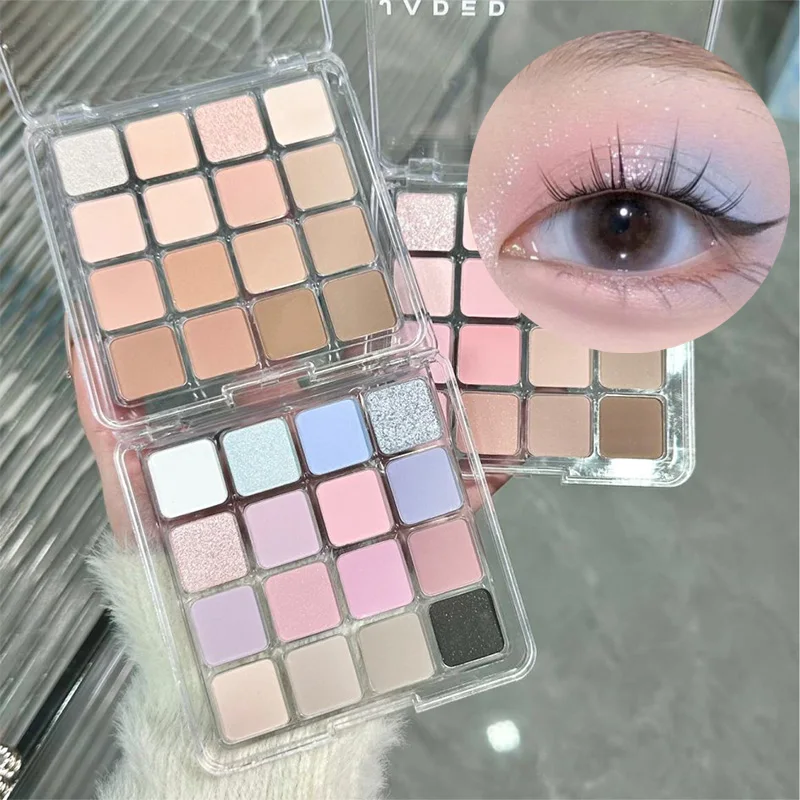 Matte Eye Shadow New Square 3 Colour Eyeshadow Palette Matte Pearlescent Paillettes Blush Eyeshadow Highlighter Contouring Serum