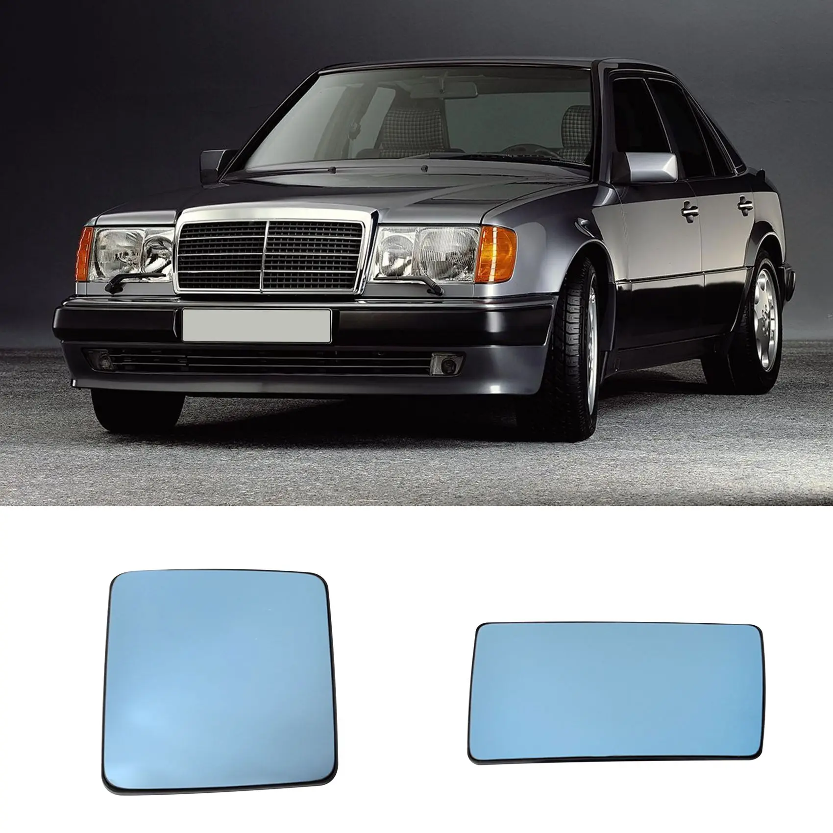 Auto Blau Spiegel Glas für Mercedes Benz W124 S124 W201 190 (1985-1993) E  (1993-1995) Erhitzt Glas Rückspiegel Rechts