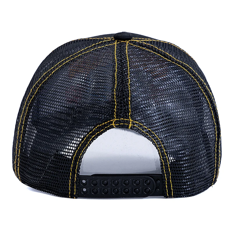 Tiger Head Embroidered Pattern Cap Breathable Mesh Fishing Cap New Style Outdoor Trucker Hat Adjustable Snapback for Men & Women