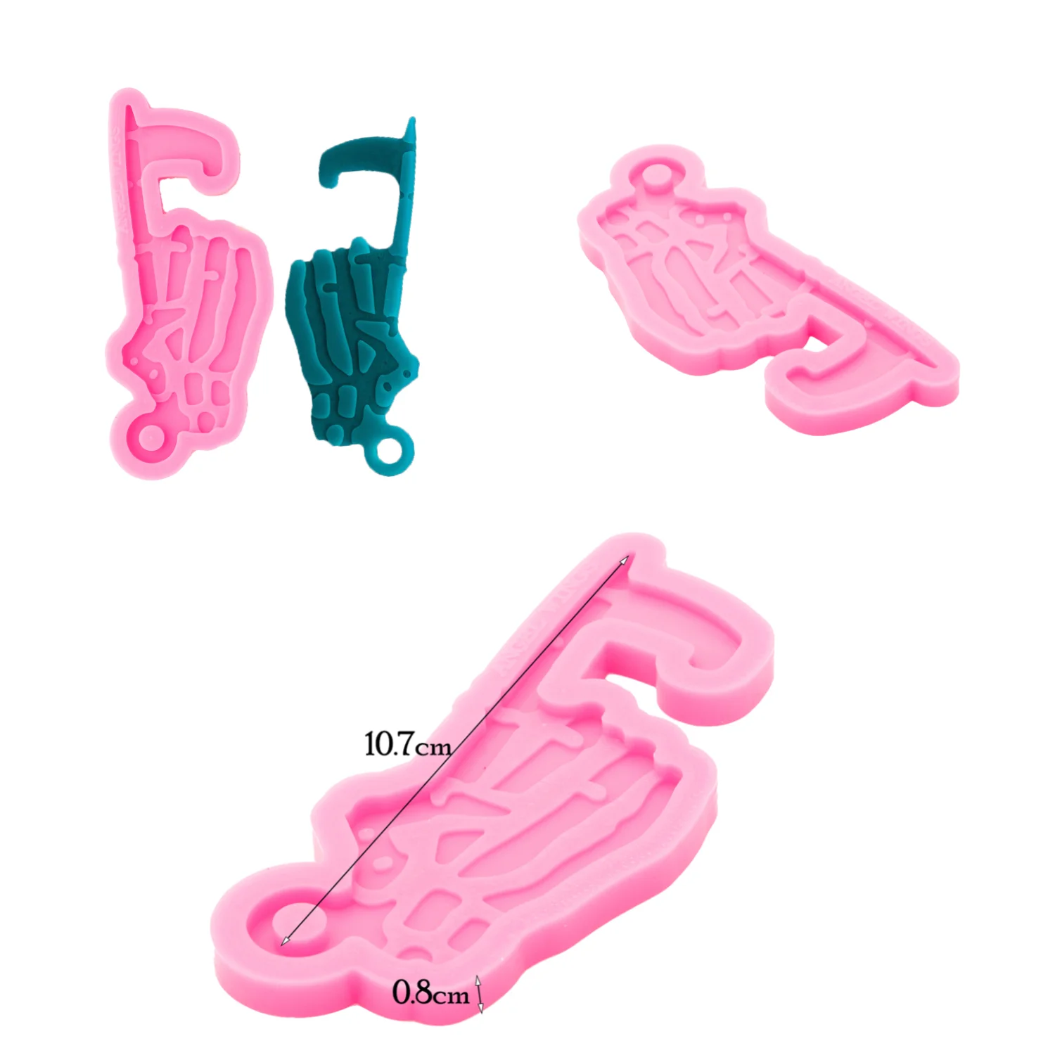 Touch Door Tool Silikon-Schlüsselanhänger-Formen, die im Harzguss-Schmuckanhänger verwendet werden – Detail 4