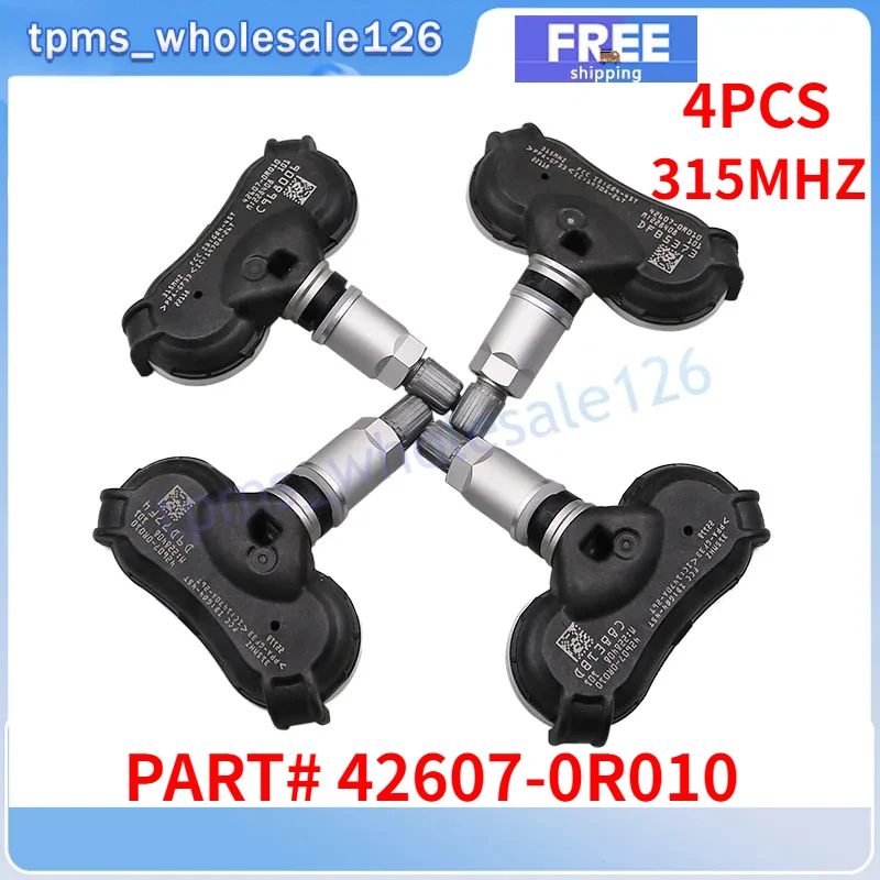 4Pcs New Tire Pressure Sensor TPMS 42607-0R010 for Toyota RAV4 Without Smart Key