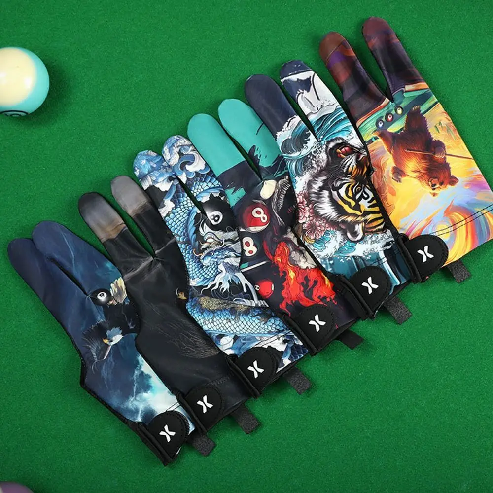 Linker Billard-Handschuh Elastischer Rutschfester Billard-Trainingshandschuh Atmungsaktiver Drei-Finger-Handschuh Billard-Zubehör – Detail 8
