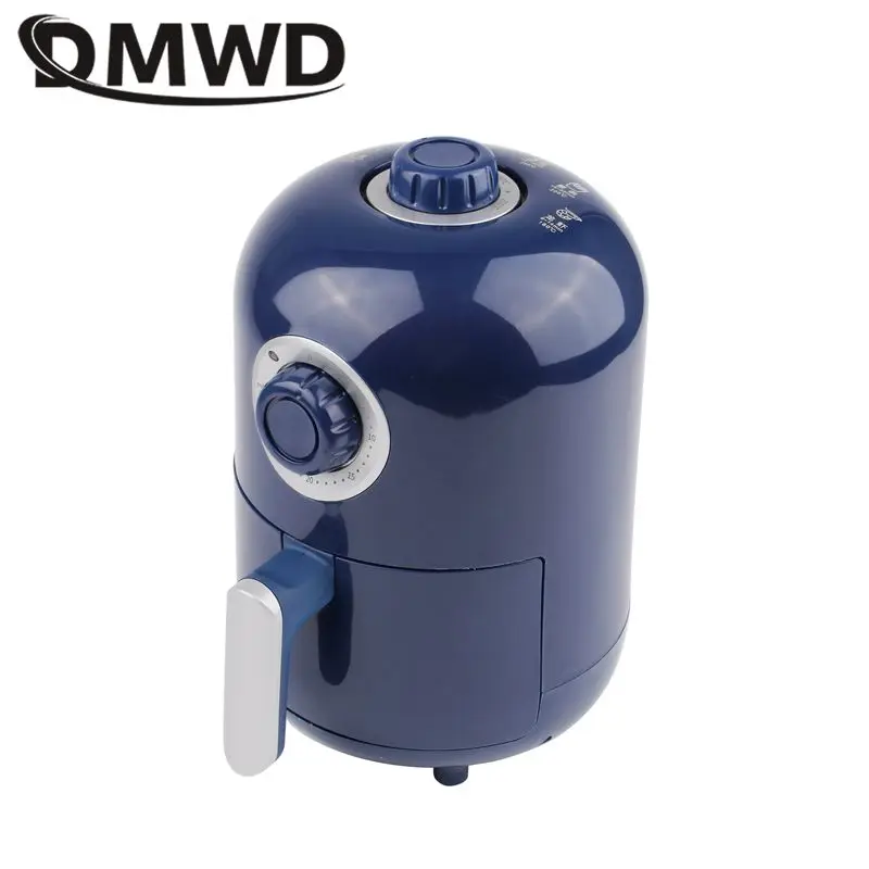 1L Capacity Oil Free Deep Fryer French Fries Chicken Frying Machine Time Temperature Adjustable Smokeless Mini Bake Oven