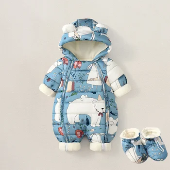 Vestiti per neonati appena nati Pagliaccetti in pile caldo Tute Neonati maschi Costume Infantili Abbigliamento per ragazze Cartoon Capispalla generale Tute
