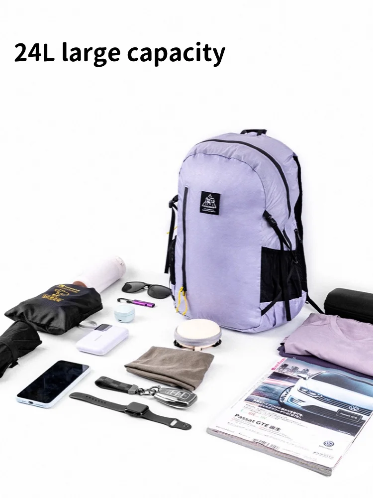 24L Outdoor Camping Backpack Solid Color Silicone Lightweight Sports Backpack Waterproof Cycling Bag Hiking Mountaineering Bag 3