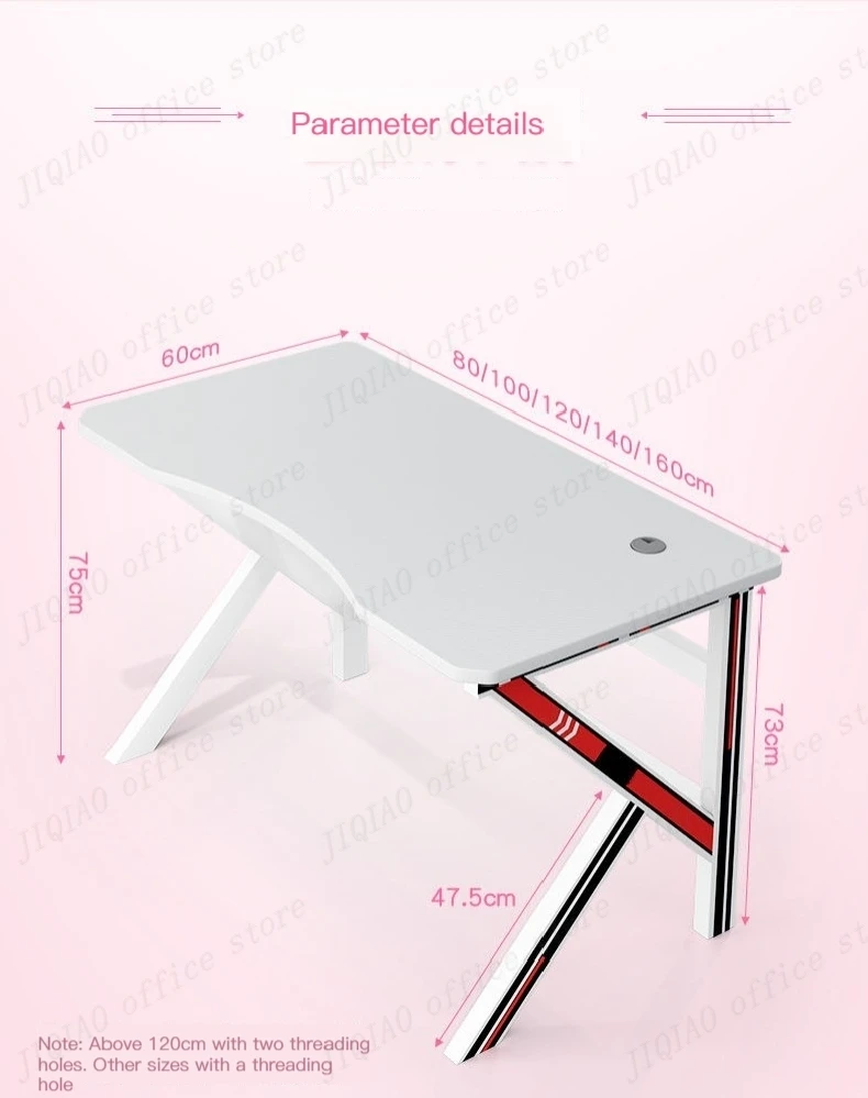 Description Picture 5 of itemPink Gaming Desk Girls Study Desk Laptop Table Computer Table white Live Gamer Home Live Desk Bedroom Desktop Gamer Desk