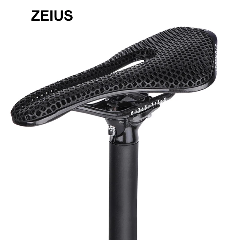 Bicycle Saddle ZEIUS Carbon/Nylon Fiber 3D Printed Bicycle Saddle Ultralight Hollow Breathable Comfortable MTB Road bike Cycling Seat Parts