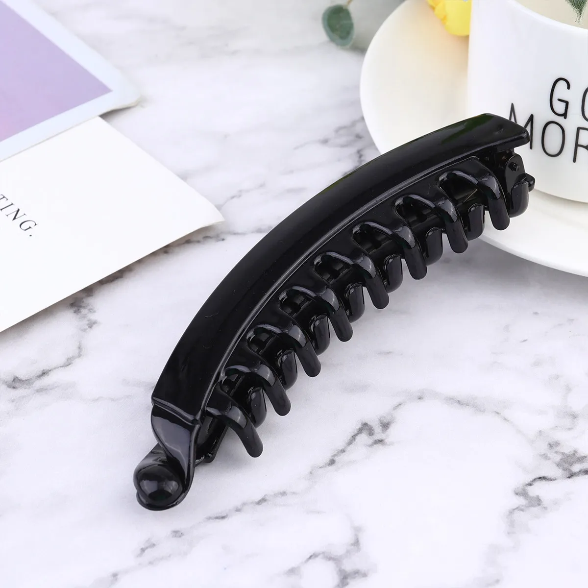 10Pcs 바나나 헤어 클립 여성용 플라스틱 패션 세련된 톱니형 스프링 클램프 작업 파티 요가 샤워 메이크업 스타일링 헤어