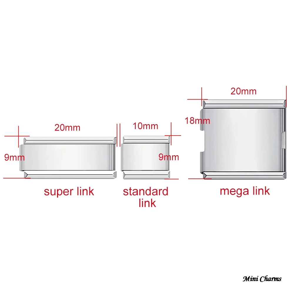 Mega Super Standard Maßgeschneiderte Lasergravur Italienischer Charm Link Fit 9/18mm Edelstahlarmband DIY Herstellung von Schmuckperlen – Detail 3