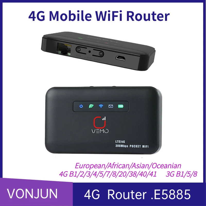 Router Wifi Mobile 4G Mini Cpe 300Mbps Lte Sim Card Rj45 Rete Ethernet E5885Pro