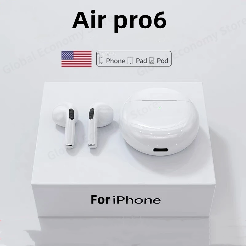 Беспроводные наушники Air Pro 6 TWS, Спортивная гарнитура для Xiaomi, с микрофоном, Bluetooth