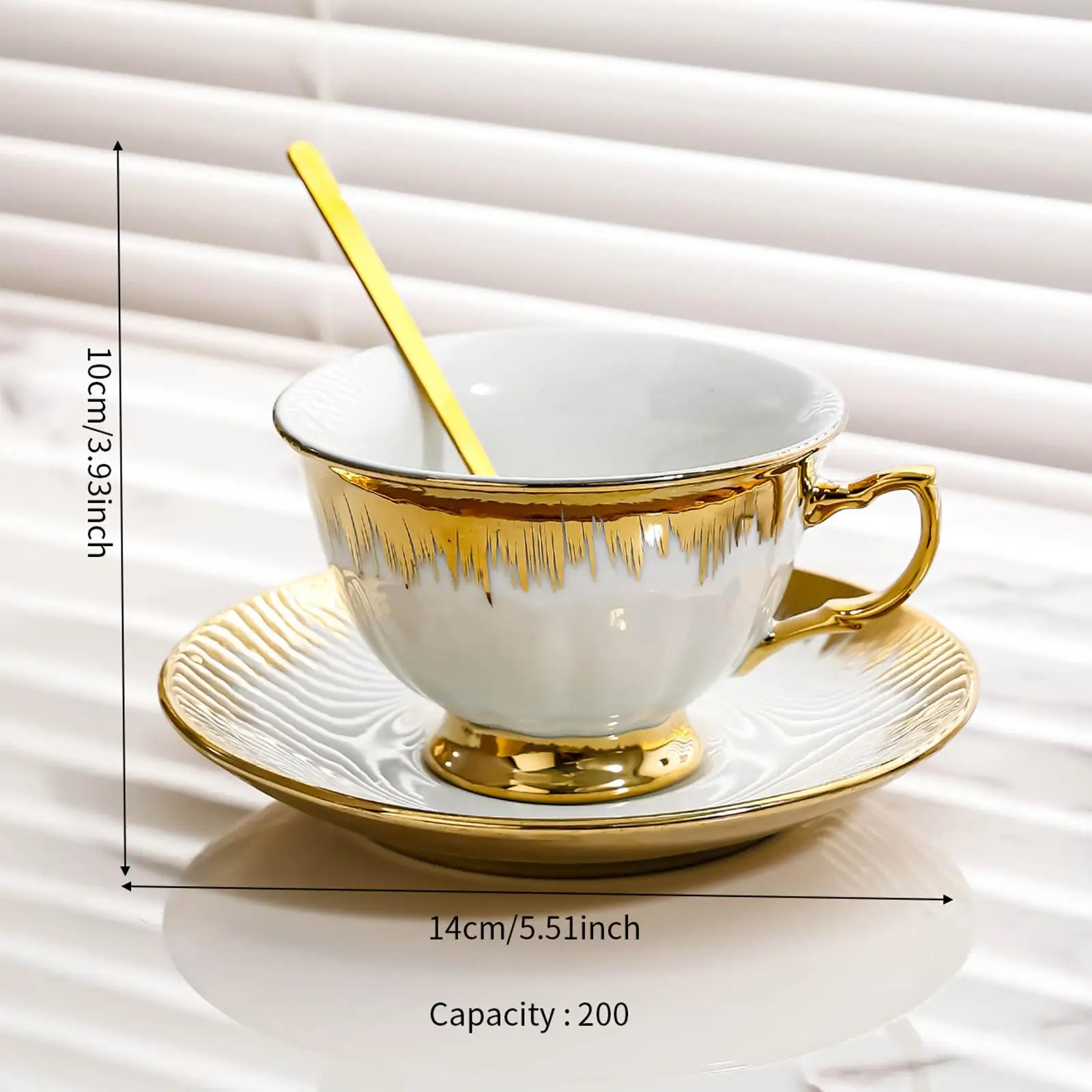 Ceramic Coffee Cup and Saucer 7oz Espresso Cup for Restaurant Espresso Latte