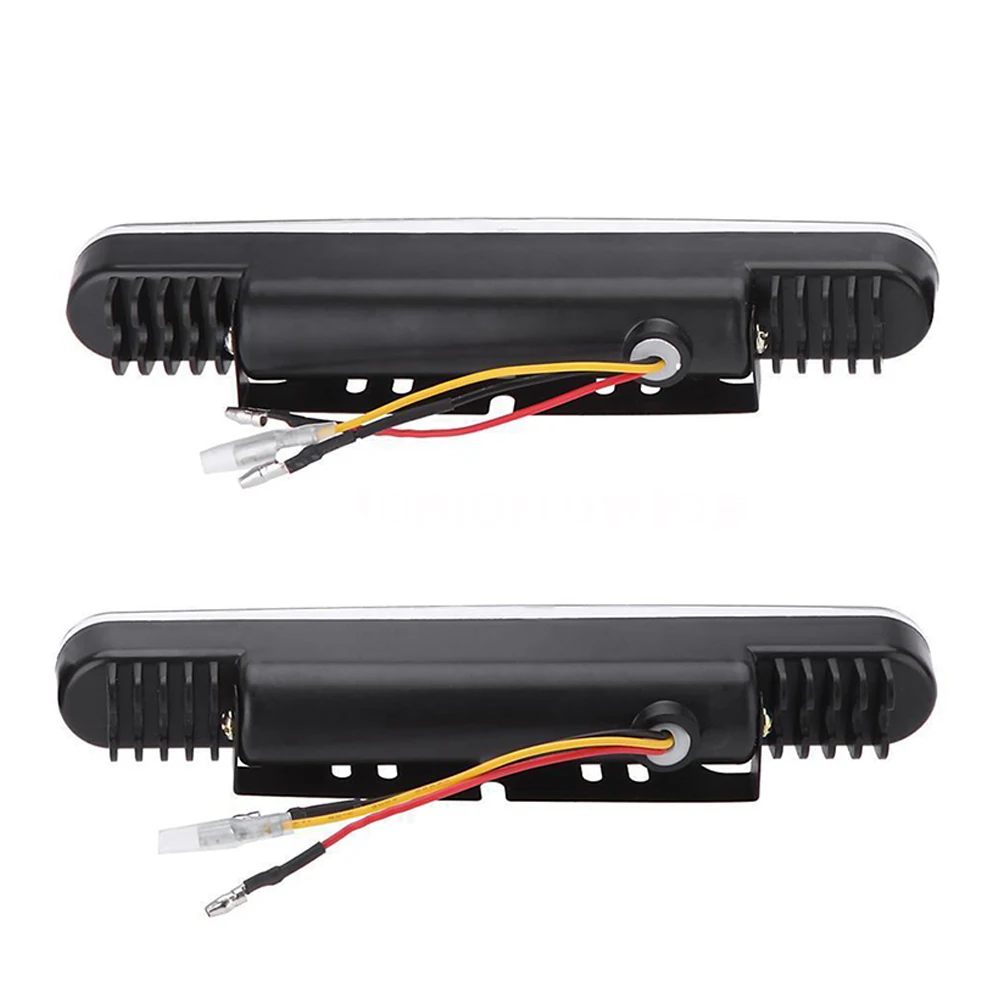 2Pcs/Set Car SUV Trucks 12V 30 LED Daytime Running Light Driving Lamp White DRL Amber Turn Signal Fog Lamp Bright Strip