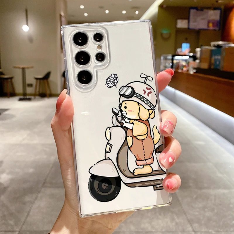 Adorable Cartoon Couple Electric Car Soft Clear Phone Case Cover