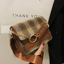 

Vintage Brand Designer Women Mini Plaid Fabric Crossbody Shoulder Bags Shopper Luxury Handbags and Purses 2022 Trendy Long Belt