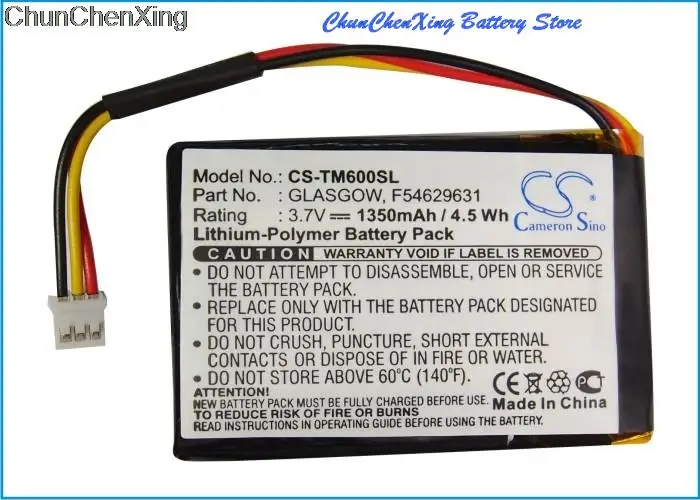 Cameron Sino 1350Mah Batteria F54629631, Glasgow Per Tomtom One V1