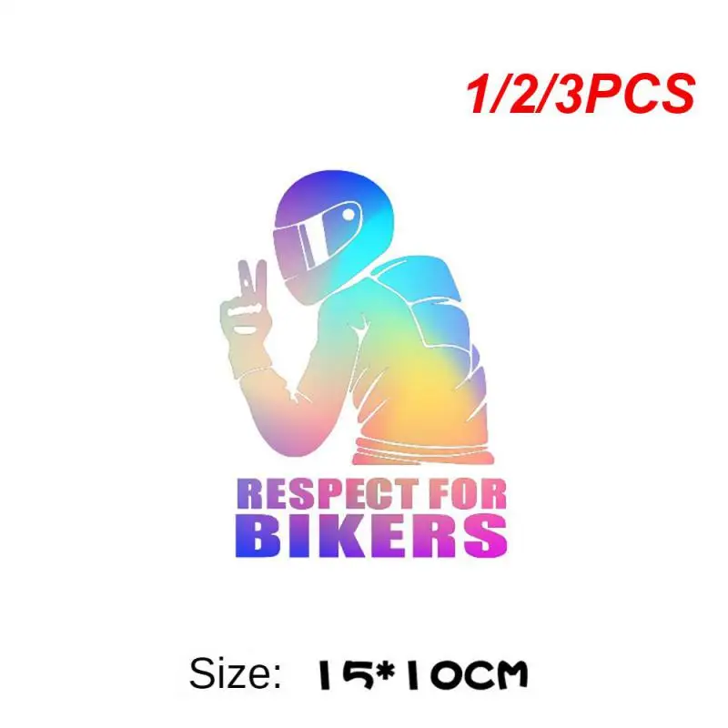 

1/2/3PCS Car Sticker 3D Respect for Bikers Auto Stickers 20*13cm Funny Motorcycle Car Styling Vinyl Decals On Car