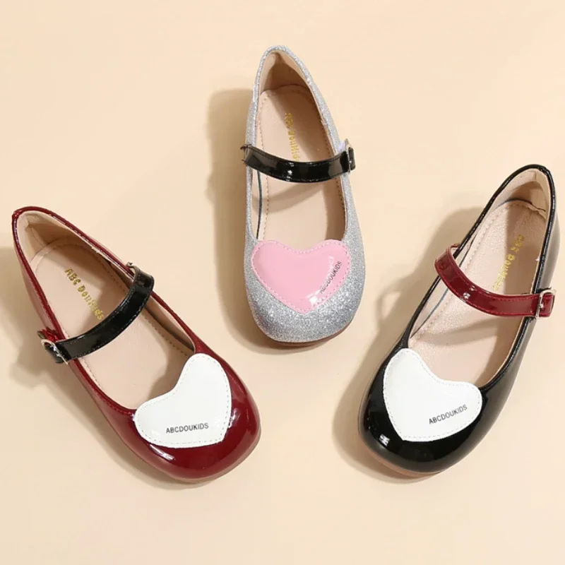 Leather Kids Flats Shoes for Girls Party