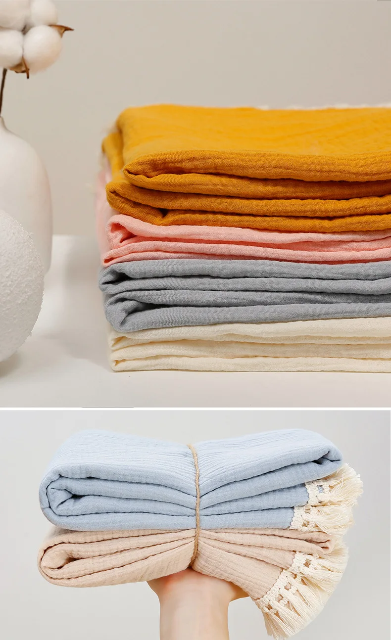 Baby Blanket 80*65cm Soft Newborn Blankets Fringed gauze Bath Gauze Infant Swaddle Wrap Sleepsack Stroller Cover
