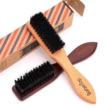 Salon Men Barba Pettine Barbiere Manico in legno Spazzola per capelli da barba Pulizia morbida Pettine per capelli spezzati Forniture professionali per utensili da barbiere