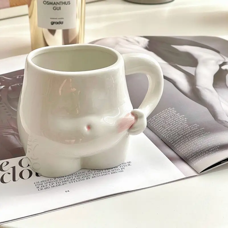 

Kawaii Ceramic Mug Cute Coffee Cup Milk Tea Water Cups Creative Pinch Belly Cup Mug Gift Porcelain Drinking Coffee Mugs