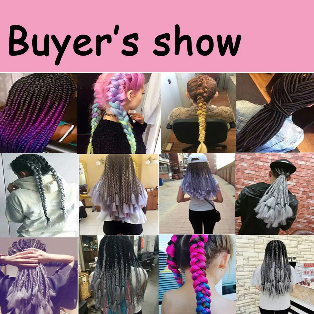 Synthetic 24Inch Long Jumbo Braids Extensions Yaki Straight Braiding Hair Afro Ombre Color Hair for Women 6