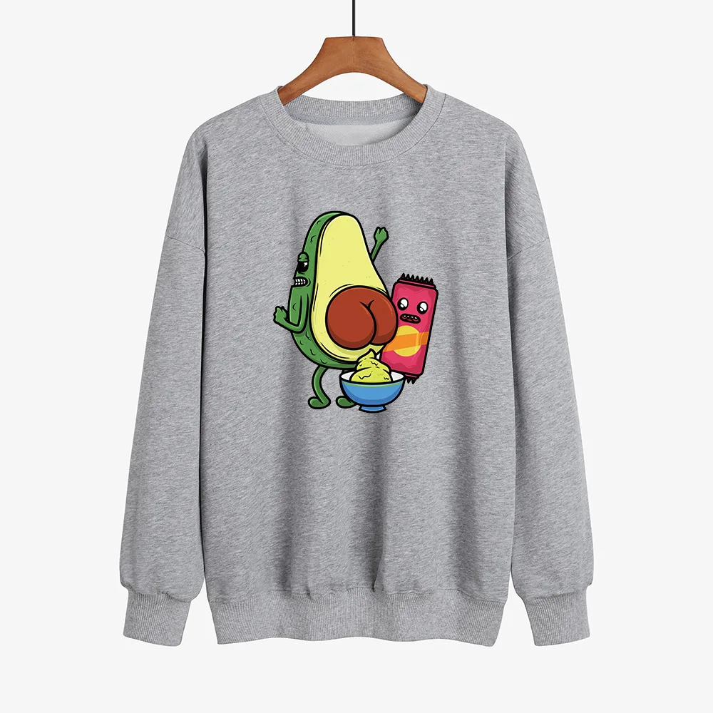 YRYT 2023 Autumn and Winter New Women's Cartoon Avocado Spoof Fun Printed Hoodie