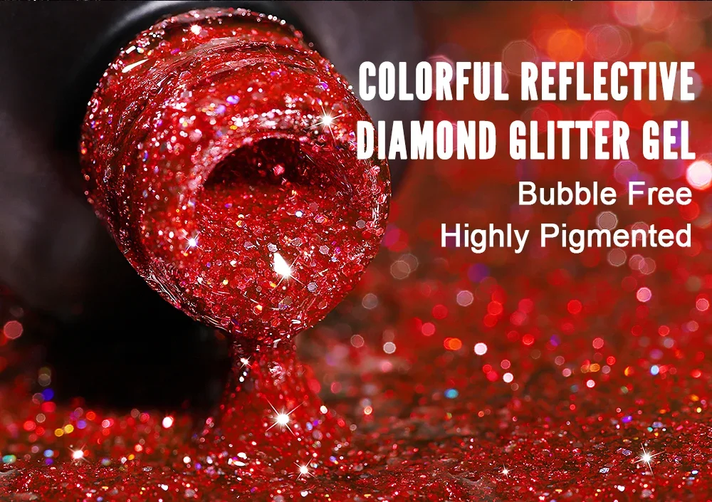 Description Picture 4 of item2024 New YOKEFELLOW 10ML Reflective Glitter Gel Nail Polish Soak Off UV Gel Varnish Colorful Brown Nail Gel Polish For Manicure