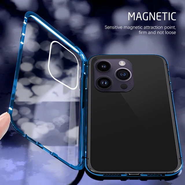 Carcasa Magnética con Cristal Templado para iPhone 14 Pro Max