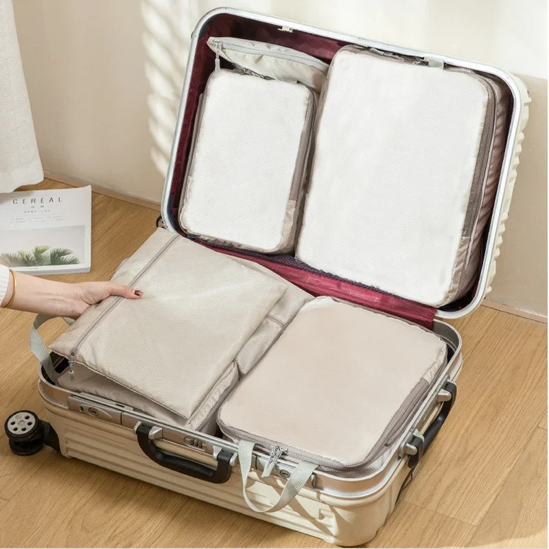 4pcs Travel compression storage bag, toiletries and cosmetics storage bag, clothes, shoes, luggage storage bag