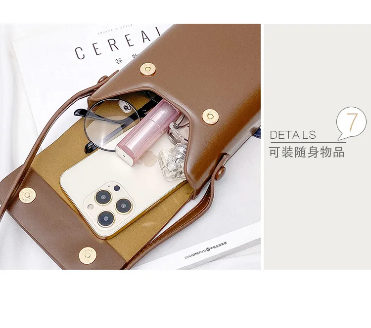 Mini PU Leather Crossbody Bag - Womens Solid Designer Shoulder Purse