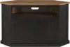 Rustic Corner TV Stand, Antique Black and Honey Tobacco 1