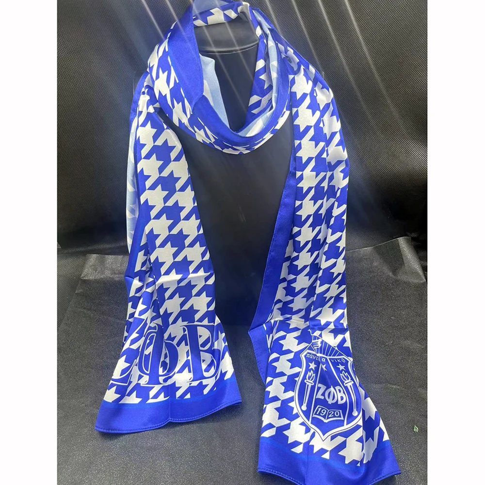 Lace scarf Print scarf Zeta Phi Beta Letter Shield Women's Blue Scarf