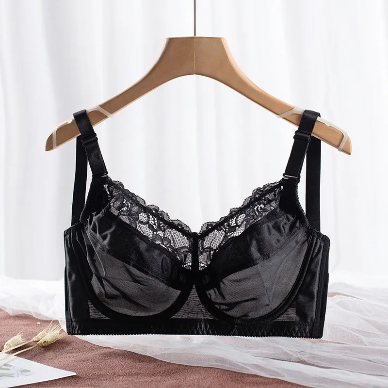 Women's Bra Large Sizes Push Up Bra Sexy Lace Thin Transparent Bras for Women Full Cup D E F G H Plus Size Bra Female Underwear