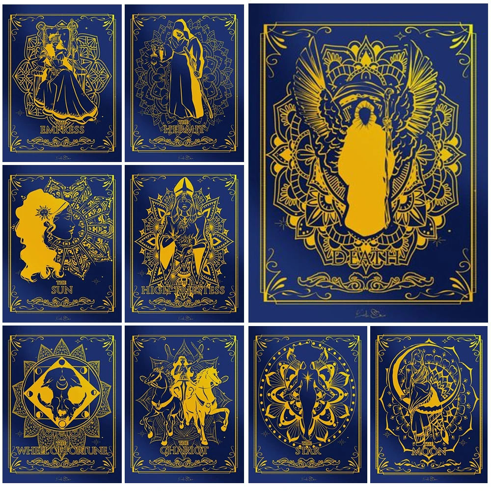 

Tarot The Death The Star Nordic Poster Wall Pictures For Living Room Vintage Wall Art Canvas Painting Home Decor Unframed