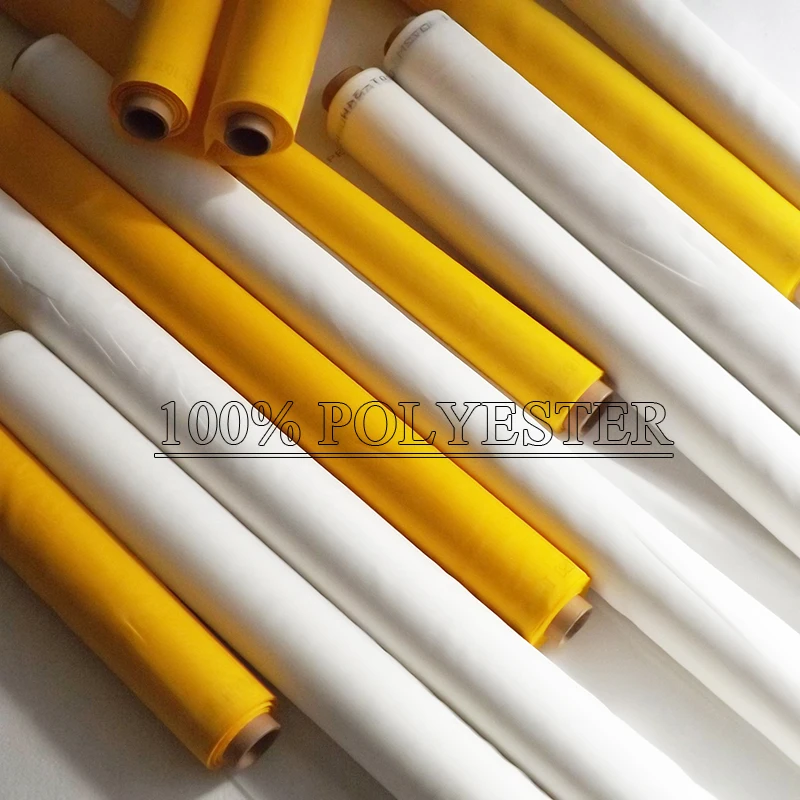 

72T 48um 127/145/165/170/190/220/240/260/320/330cm Width Polyester Fabric White Yellow Screen Printing