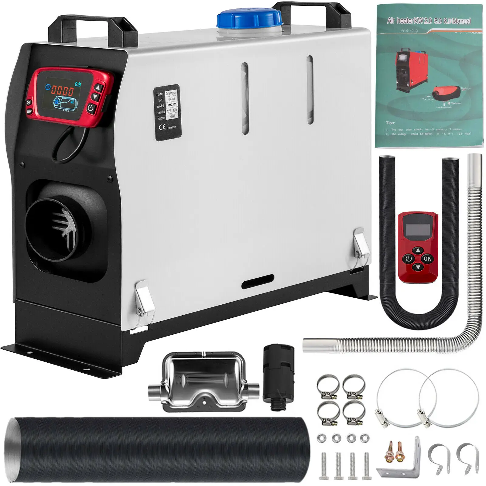 8kw 12v Diesel Air Heater One 1 Outlet | Vevor Diesel Heater | Vevor  Compressor - 8kw - Aliexpress