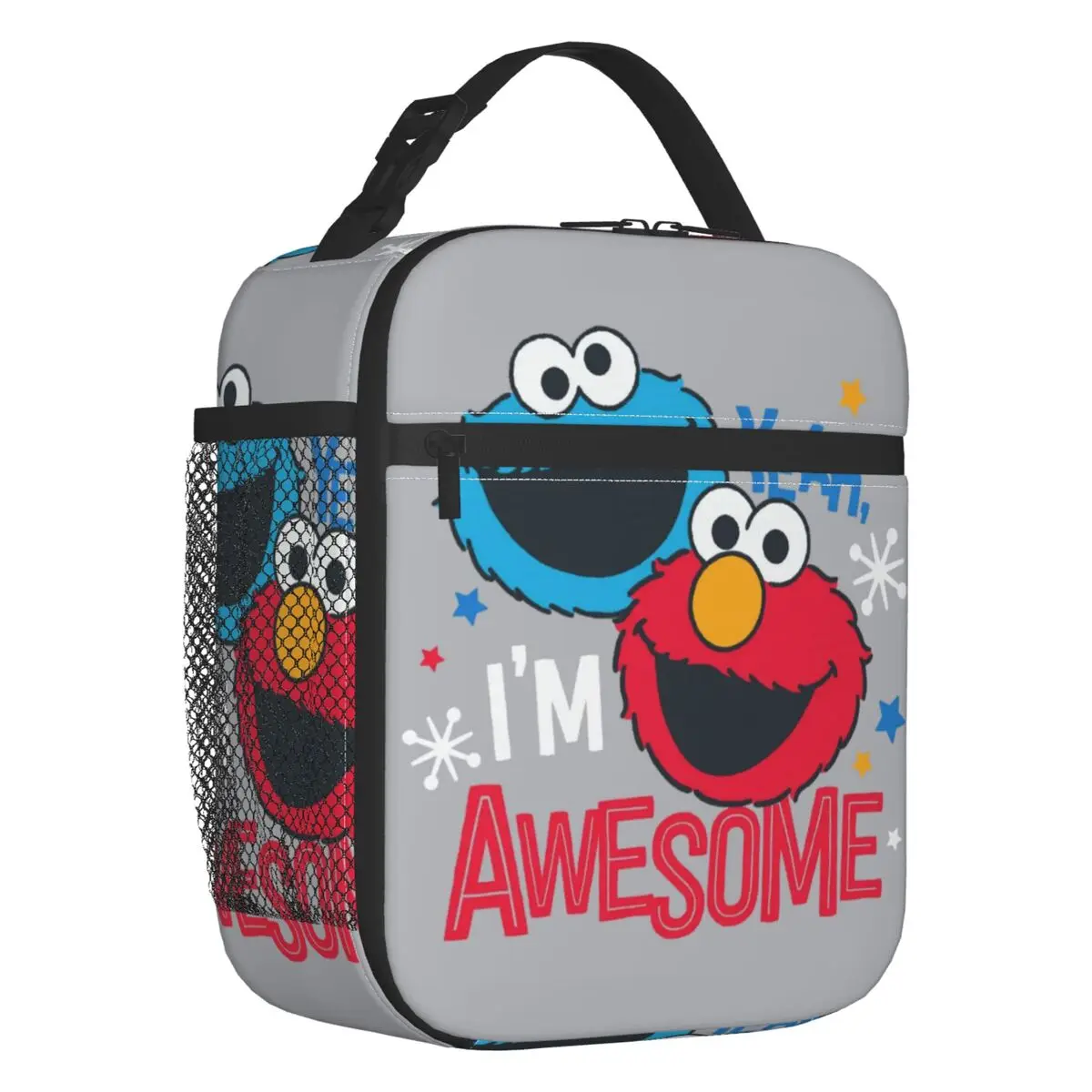 Cartoon Sesame Street Cookie Monster Borsa Da Pranzo Isolata Per Le Donne Dispositivo Di Raffreddamento Termico A Tenuta Stagna Bento Box Office Picni