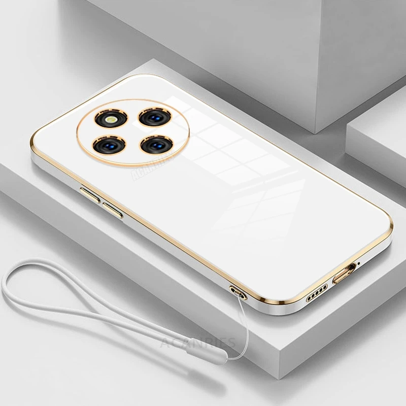 Luxury Plating Silicone Case with Lanyard Cover
