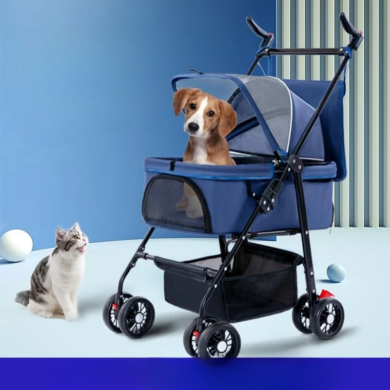 

Pet cart dog cat Teddy baby cart out small pet car light folding outdoor travel.