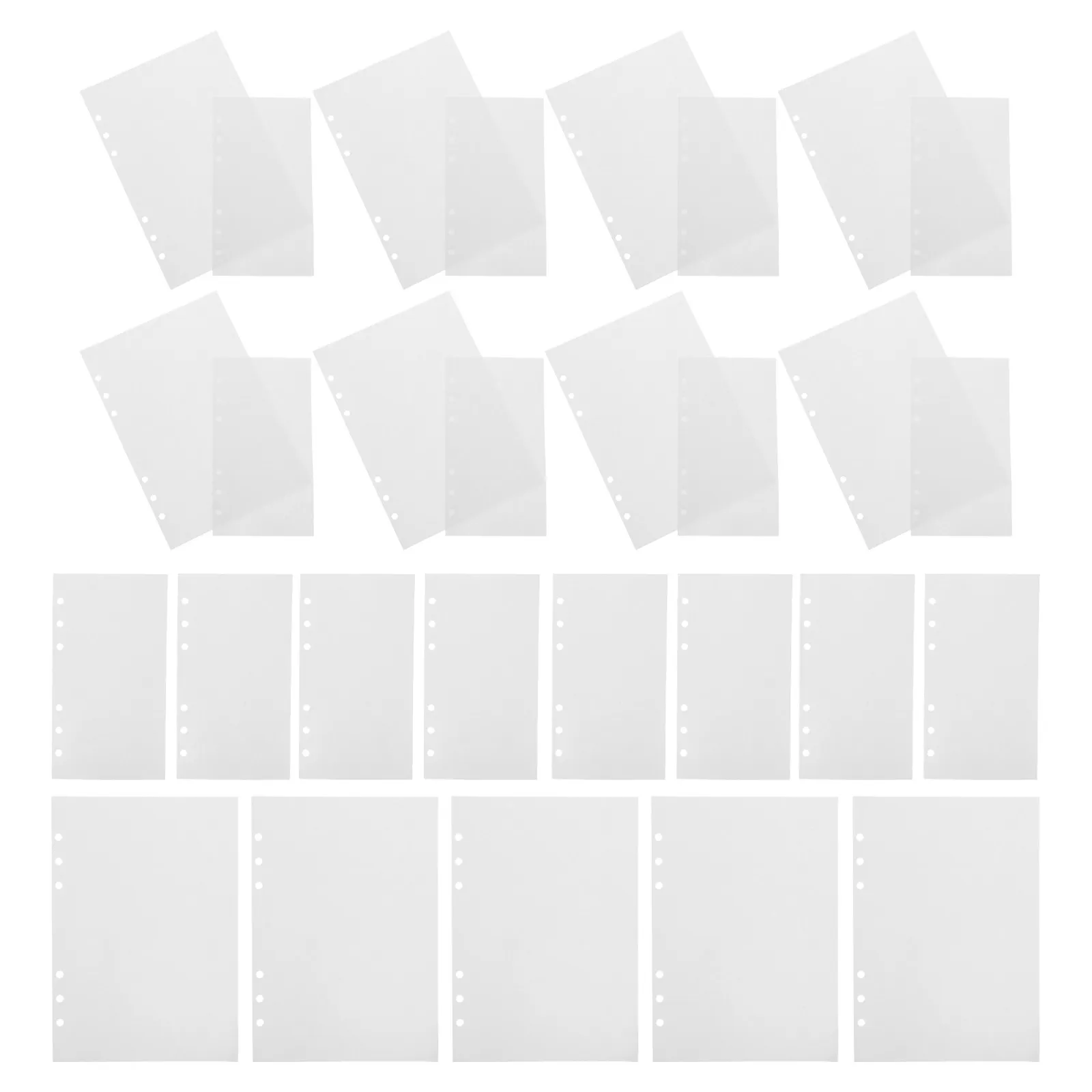 80Pcs A6 재사용 가능한 스티커 앨범 페이지 플래너 용 양면 이형지 바인더 리필 비닐 데칼 보관 주최자