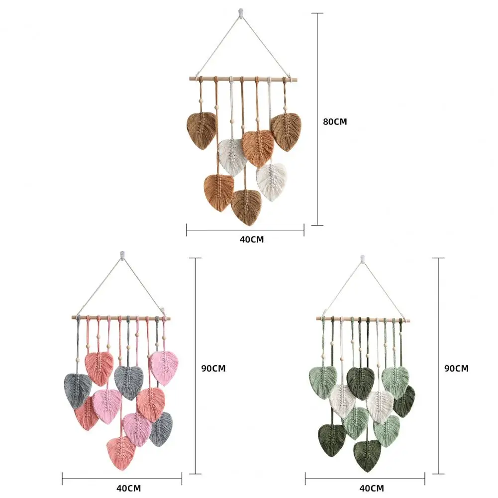 Leaf Macrame Wall Hanging Boho Room Home Decor Woven Aesthetic Wall Tapestry Living Room Wedding Decoration Gift