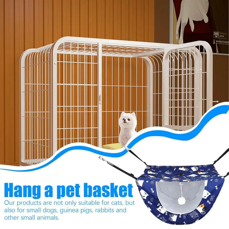 Pet Cage Hammock Cat Hammock Double Layer Cage Cat Window Perches Pet Bed Soft Bed Swing Soft Plush Hung